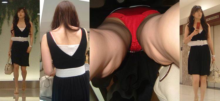 素人_赤パンティ_逆さ撮り_盗撮_エロ画像07