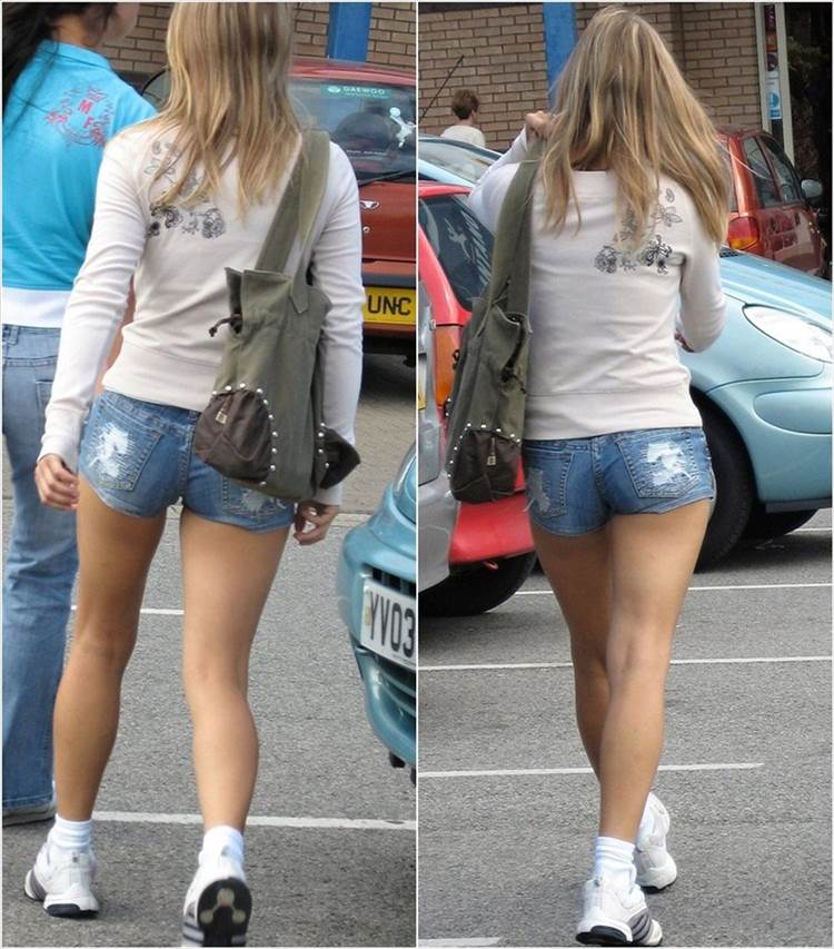 デニムホットパンツ_街撮り_素人19