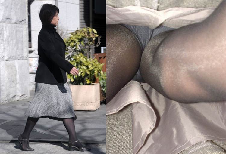 素人_逆さ撮り_黒パンスト07