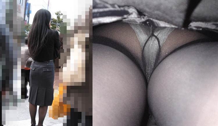 素人_逆さ撮り_黒パンスト19