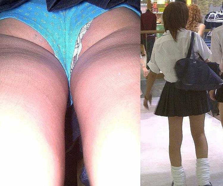 JK_逆さ撮り_青いパンツ_盗撮_エロ画像11