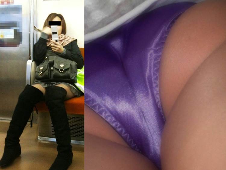 紫_パープル_サテン生地_逆さ撮り_エロ画像06