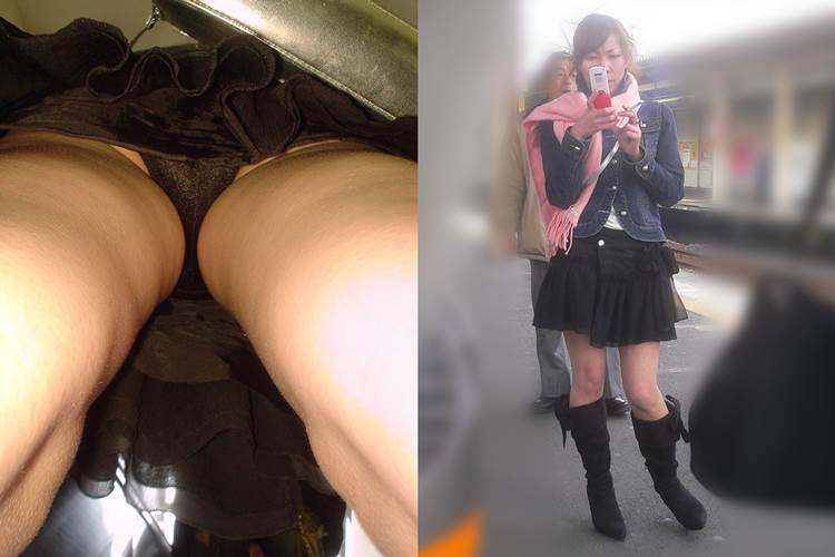 黒サテン_逆さ撮り_盗撮_エロ画像15